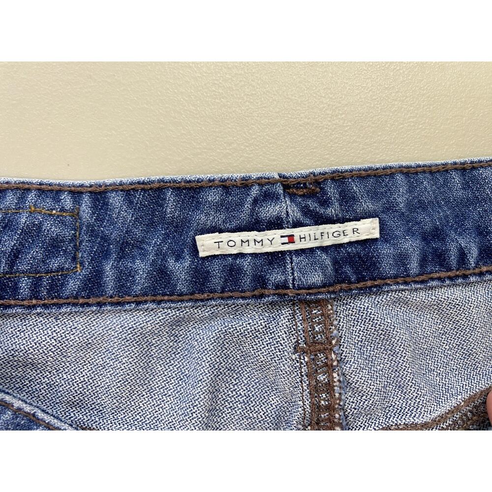 Vintage Y2K Tommy Hilfiger Low Rise Jean Shorts Women 6 Blue Flap Pockets 32x3.5 - Picture 10 of 13